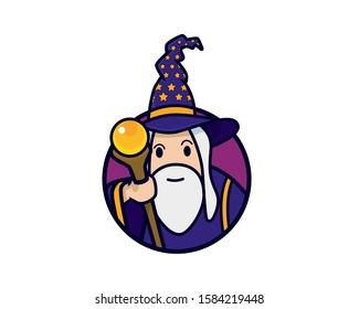 Wizard Symbol with Cartoon Style Illustration
