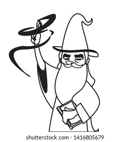 wizard of tales character vector ilustration