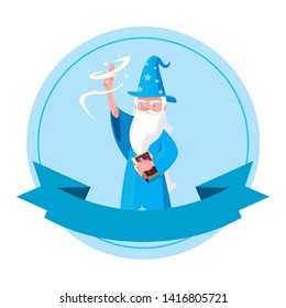 wizard of tales character vector ilustration