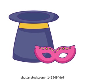 wizard top hat with mask carnival