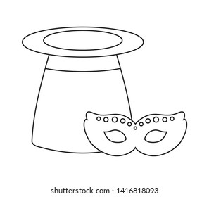 wizard top hat with mask carnival