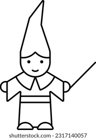wizard trick magic hat Gandalf Outline