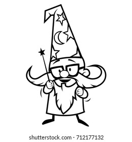 Wizard vector character shape. Funny modern logo outline. EPS.