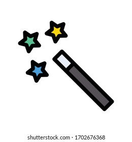 wizard vector flat color icon 