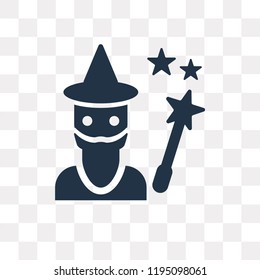 Wizard vector icon isolated on transparent background, Wizard transparency concept can be used web and mobile
