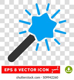 Wizard Wand EPS vector pictogram. Illustration style is flat iconic bicolor blue and gray symbol on white background.