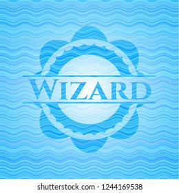 Wizard water representation emblem background.