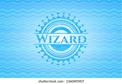 Wizard water wave concept style emblem.