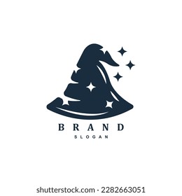 wizard or witch hat graphic logo design vector