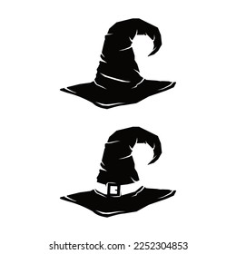 Wizard Witch Hat Vector Icon Illustration Silhouette