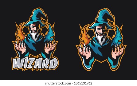 Wizard Witch Mage Sorcerer Mascot Esport Logo For Your Team Or Club.