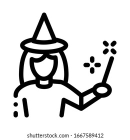 Vector de iconos de la mujer asistente. Signo de mujer del asistente de esquema. Ilustración de símbolo de contorno aislado