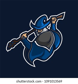 wizard/magician/mage esport gaming mascot logo template