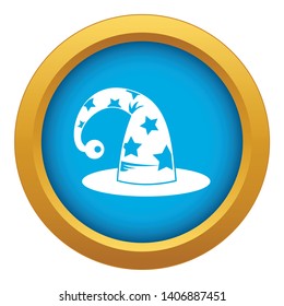 Wizards hat icon blue vector isolated on white background for any design