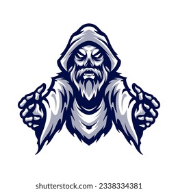 diseño del logotipo del cráneo de los asistentes para el deporte de mascota o el logotipo de juegos de apoyo