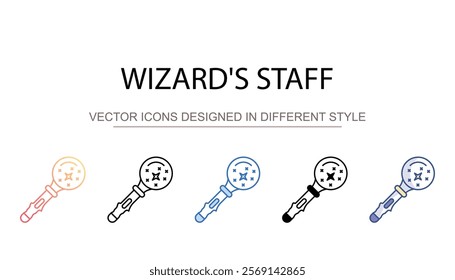 Wizard's Staff icon design with white background stock illustration
