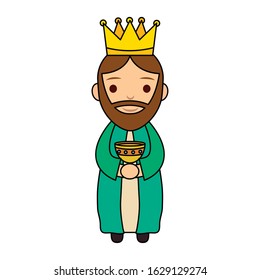 wize man king manger character vector illustration design