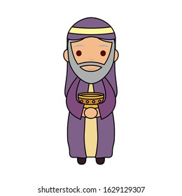 wize man king manger character vector illustration design
