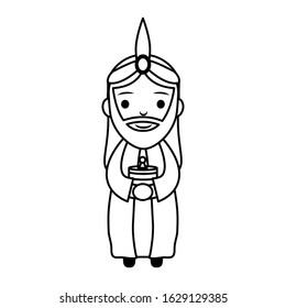 wize man king manger character vector illustration design