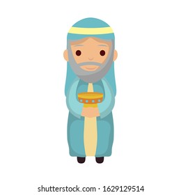 wize man king manger character vector illustration design