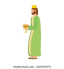 wize man king manger character vector illustration design