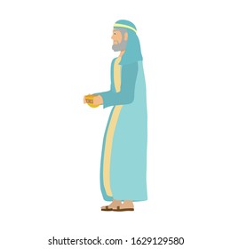 wize man king manger character vector illustration design