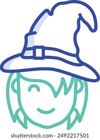 Wizerd outline color vector illustration