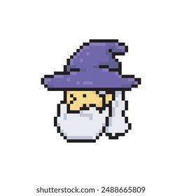 wizzard beard man pixel art