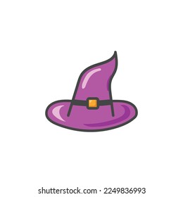 Wizzard Hat Icon. Magic Hat Logo. Vector Illustration. Isolated on White Background. Editable Stroke