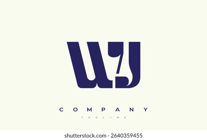 WJ Abstract Geometric Logo Design. Modern and elegant logo design with simplistic typography elements, showcasing branding excellence.