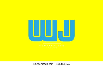 WJ abstract initials monogram letter text alphabet logo design