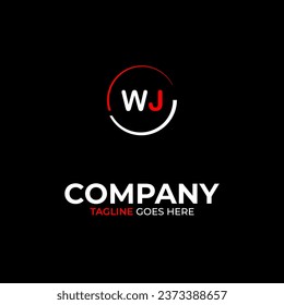 WJ creative modern letters logo design template
