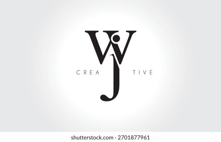 WJ  Elegant Serif Monogram Logo – Luxury Lowercase Typographic Lettermark for Modern Branding