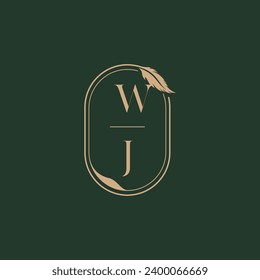WJ feather concept wedding monogram logo design ideas as inspiration