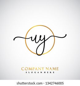 WJ Initial Handwriting logo template vector