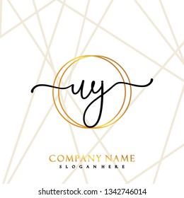 WJ Initial Handwriting logo template vector