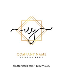 WJ Initial Handwriting logo template vector