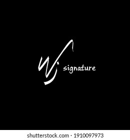 Caligrafía inicial manuscrita de WJ para monograma y logotipo