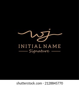 WJ Initial letter handwriting and signature logo