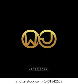 WJ initial letter linked circle capital monogram logo modern template