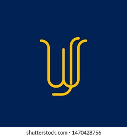 WJ initial letter logo design