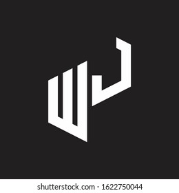 WJ Initial Letters logo monogram with up to down style
