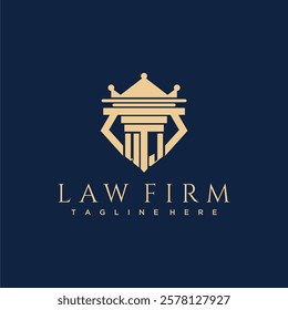 WJ initial monogram logo for lawfirm vector design