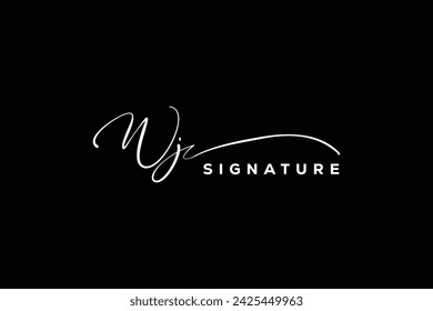 Logo de la firma de escritura a mano. WJ dibujado a mano Caligrafía letras Vector. WJ letra inmobiliaria, belleza, fotografía letra logo diseño.