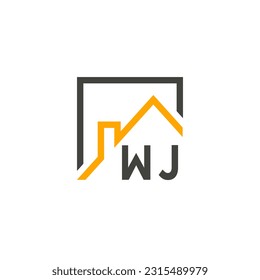 Iniciales de WJ hogares moderna empresa de construcción logo vector.eps