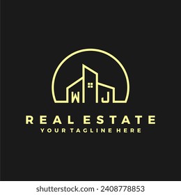 WJ initials homes modern building company logo vector.eps