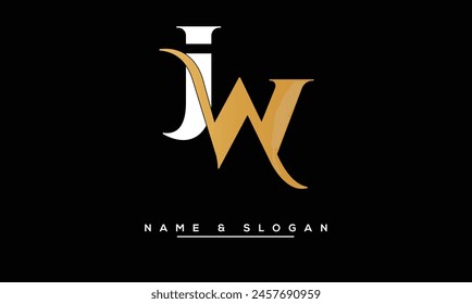 WJ, JW Abstract Letters Logo Monogram