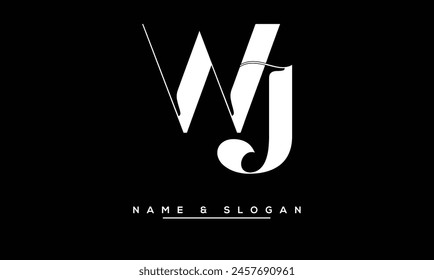 WJ, JW Abstract Letters Logo Monogram