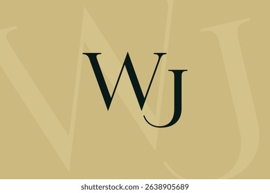 WJ or JW letter logo icon design. Classic style luxury initials monogram.