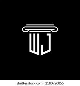 WJ letter logo creative design with vector graphic